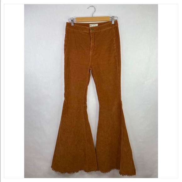 Free People Corduroy Bell Bottom Pants Sz 26 - Picture 2 of 8